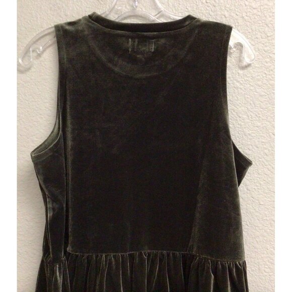 Mudpie Baby Doll Tiered Tank Velvet Top Green Women’s Medium Peasant Boho - Picture 5 of 9